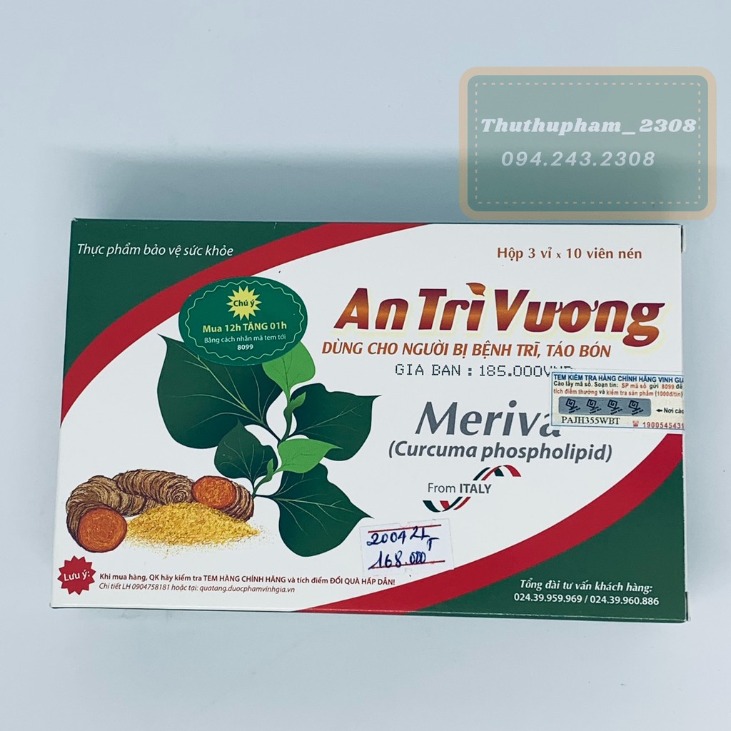 An Trĩ Vương - Dùng cho người bệnh trĩ, táo bón (Hộp 30 viên)