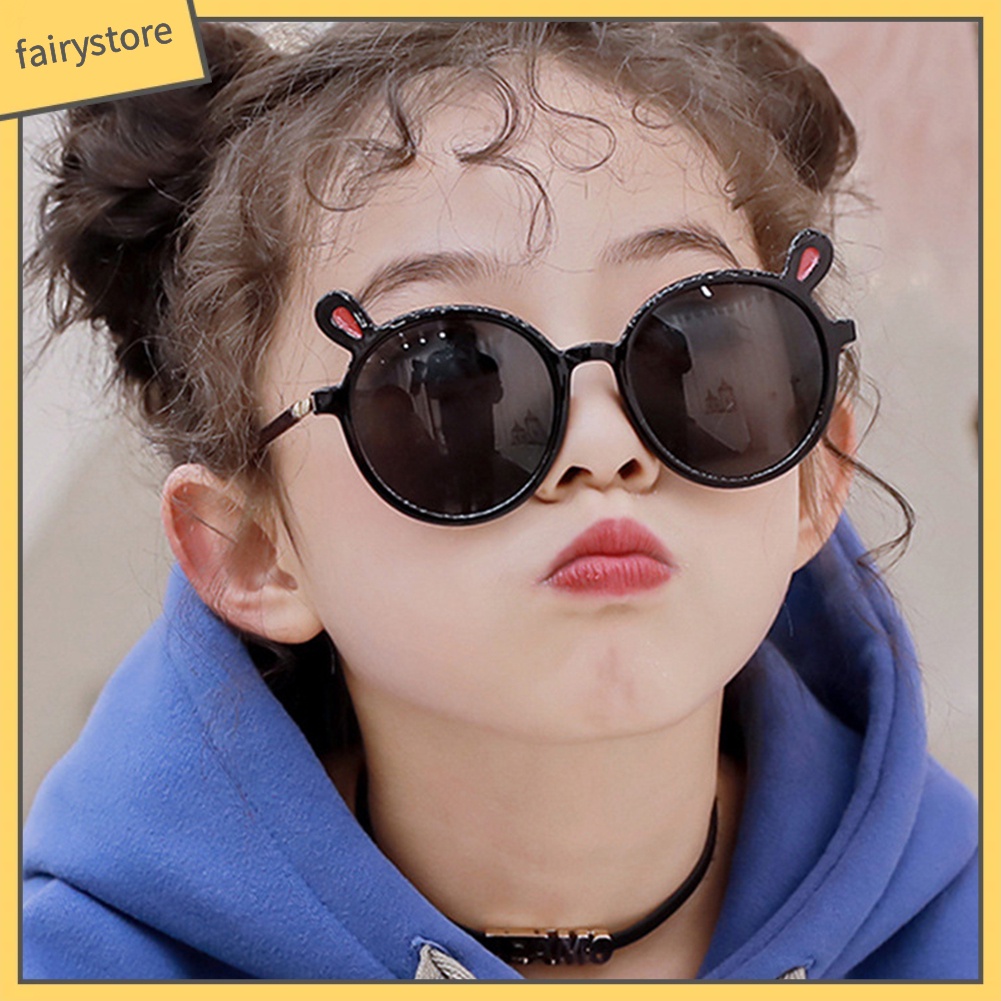 Kính Mát Gọng Tai Gấu Đáng Yêu Cho Bé Gái