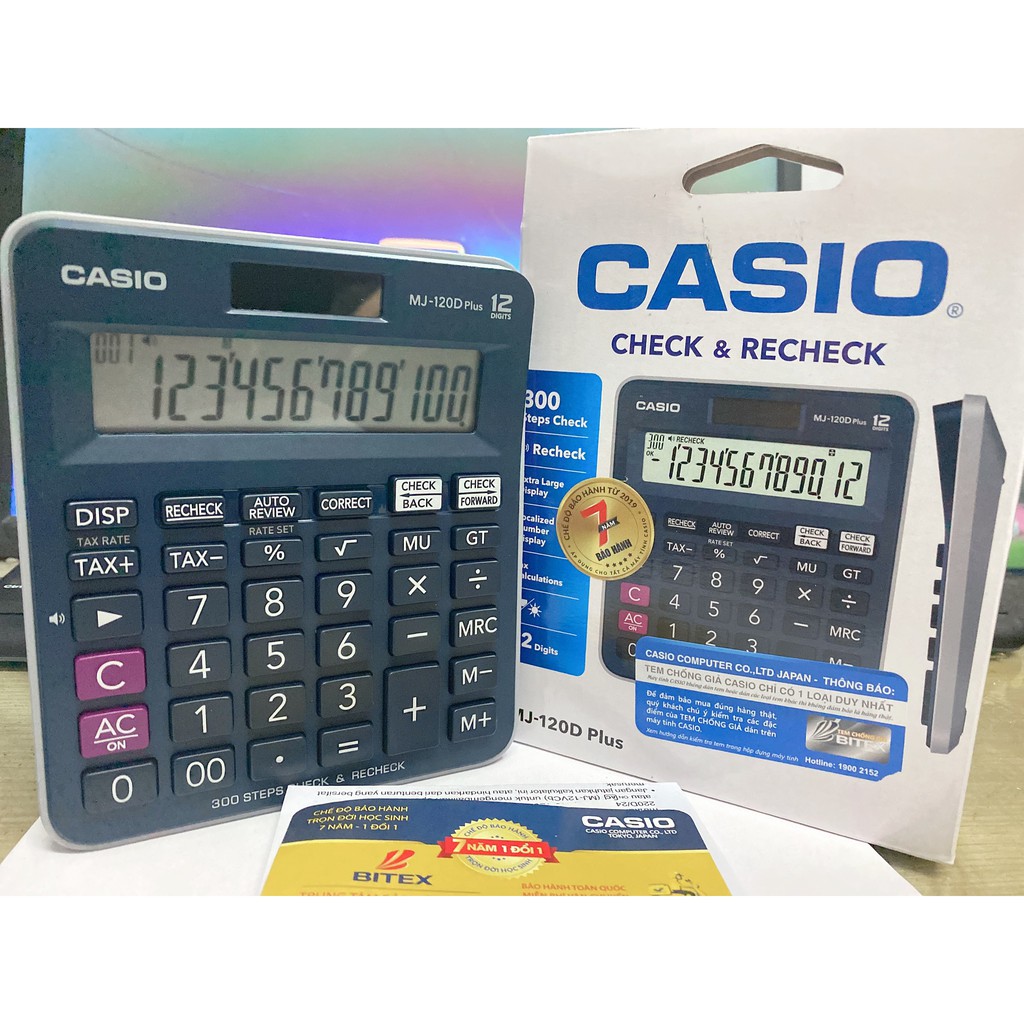 Máy tính Tiền Casio MJ-120DPLUS-BK Chính Hãng