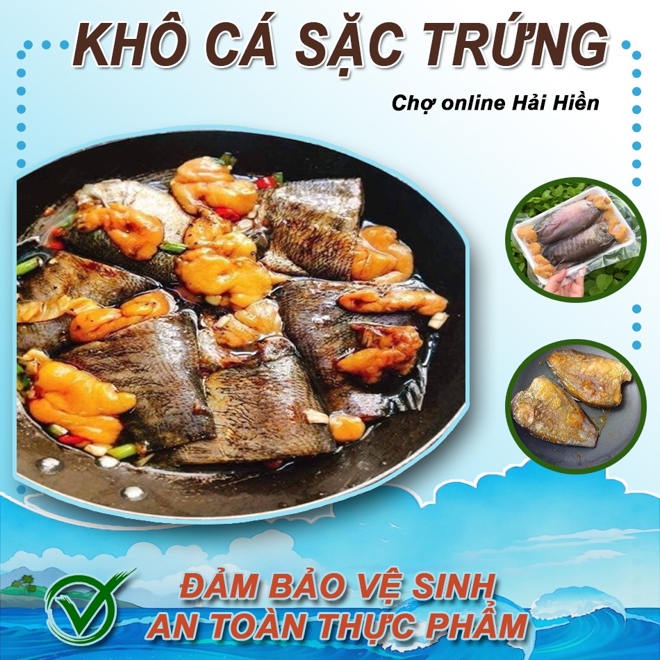 [Ship-in-2h HCM] Khô cá sặc trứng một nắng chắc thịt, giòn thơm, có kèm túi trứng cá giàu dinh dưỡng loại 500g - 1kg