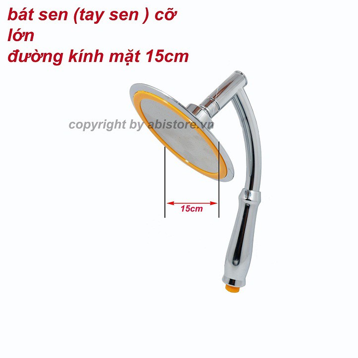 BÁT SEN TĂNG ÁP CỠ ĐẠI 15cm kèm dây sen inox 1.5m và giá đỡ vòi sen gật gù giá rẻ nhất shopee