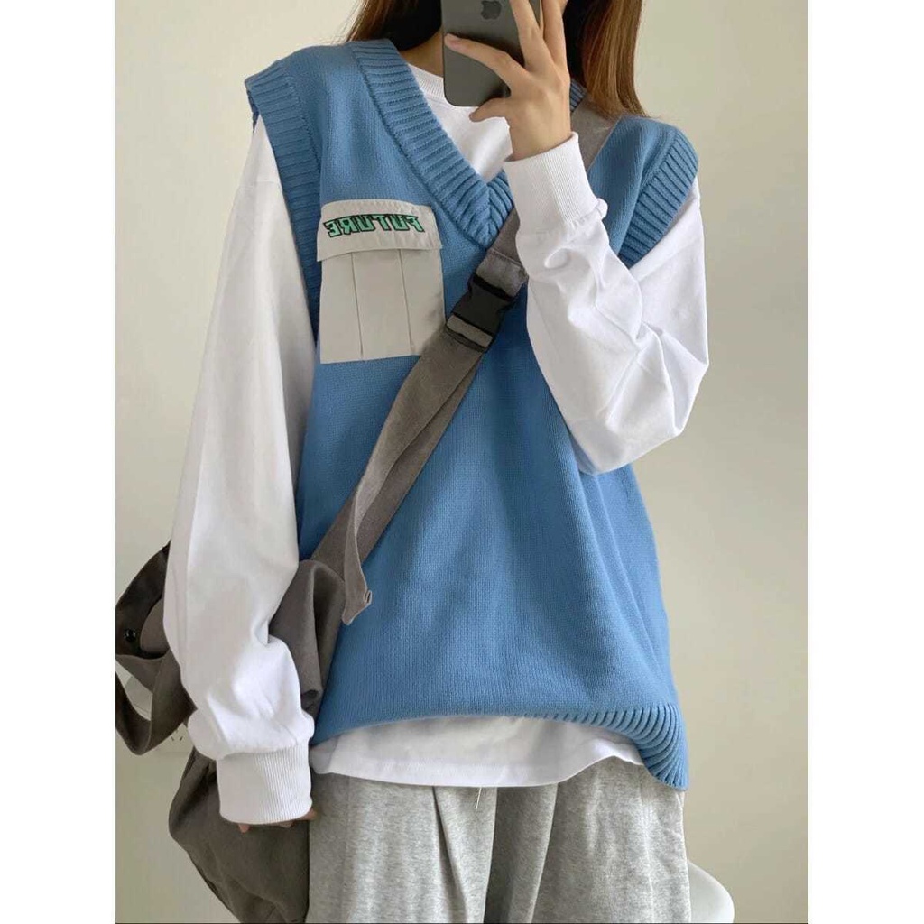 Women's spring and autumn Korean new three piece suit vest LONG SLEEVE student loose casual Leggings two piece suit