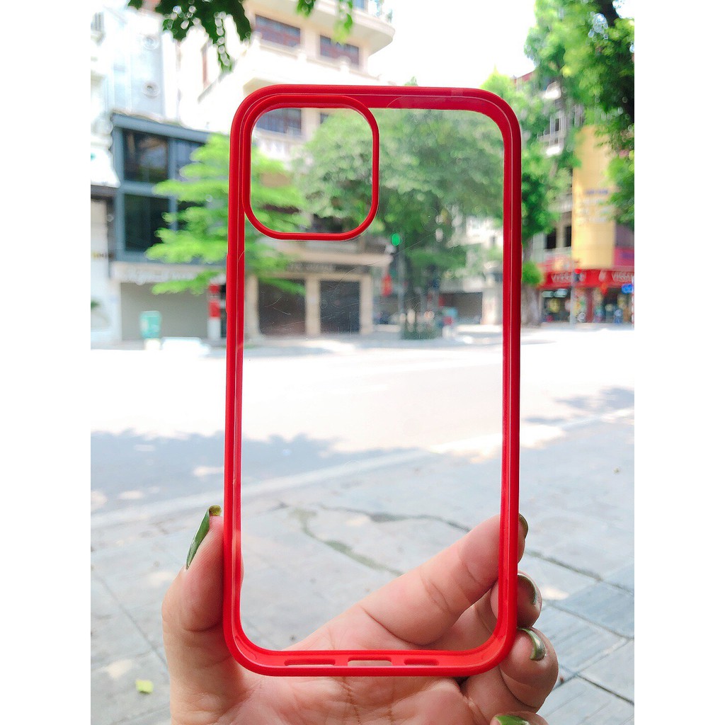 (Mẫu Mới) Ốp lưng LikGus chống sốc meka trong viền mầu iPhone 12 mini 12 / 12 Pro/ 12 Pro Max/ 11 trong veo không ố màu