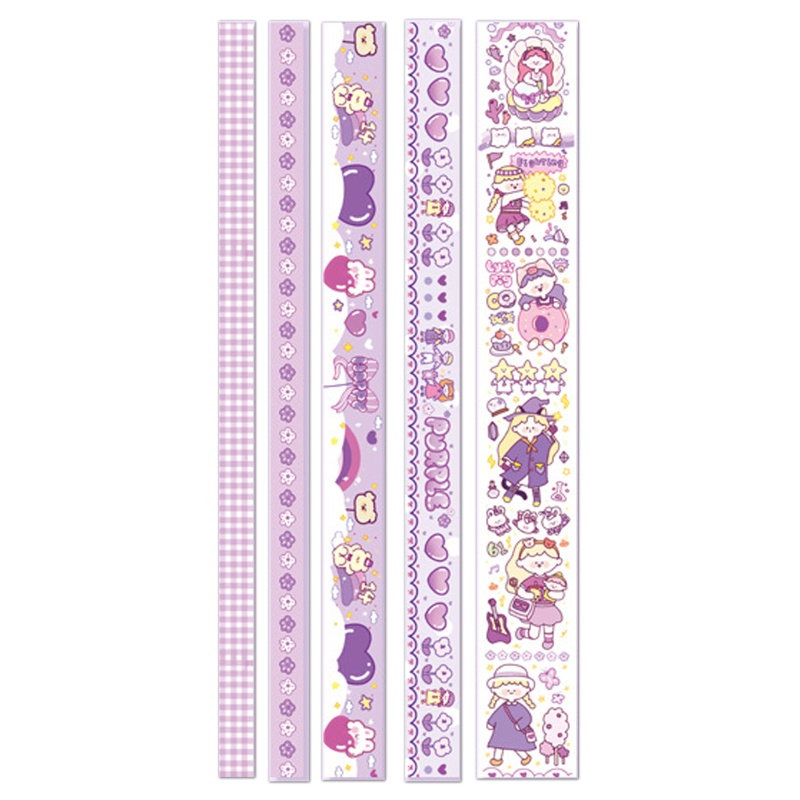 Set 5 Cuộn Băng Dính Washi DIY Đa Ứng Dụng