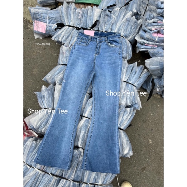 ( 2 màu ) Quần jeans Ống Loe trơn