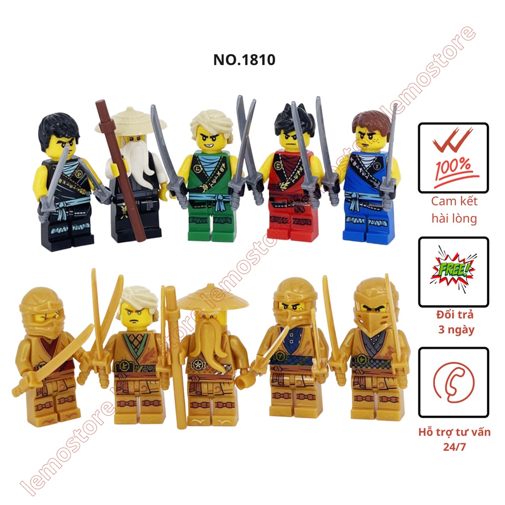 Đồ chơi lắp ráp ninjago minifigures giá rẻ 1810 gồm 10 nhân vật