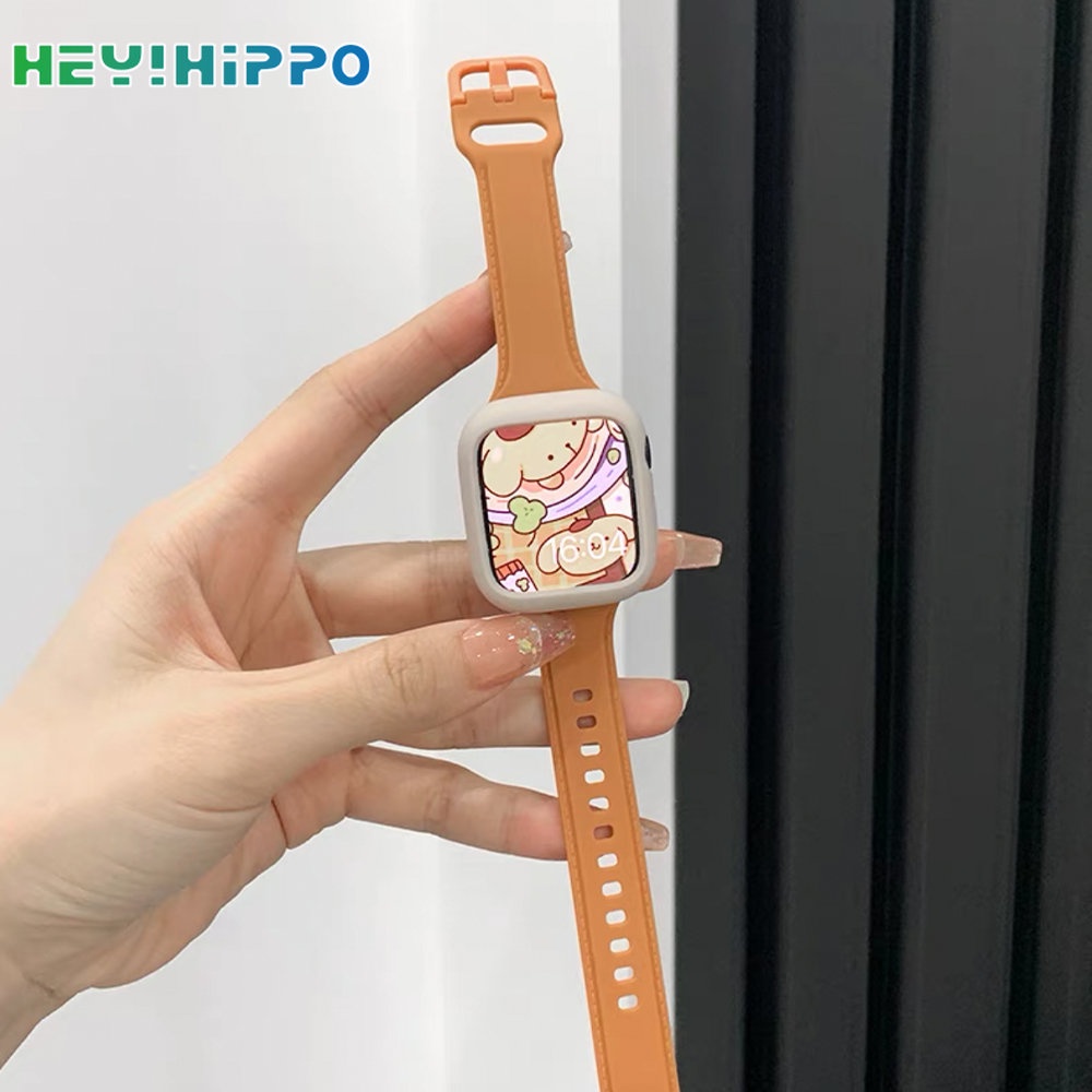 Dây Đeo Silicone Kèm Ốp Bảo Vệ Cho Đồng Hồ Thông Minh iwatch 45 / 44 / 42 / 41 / 40 / 38mm Series 8 7 6 SE 5 4 3
