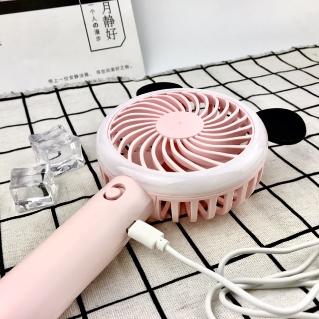 Quạt Mini Cầm Tay Funny F-666 Nhiều Màu Hình Gấu Trúc, Quạt Sạc Tích Điện , Chế Độ Mát Cực Mạnh, Có Đèn Bắt Mắt | BigBuy360 - bigbuy360.vn