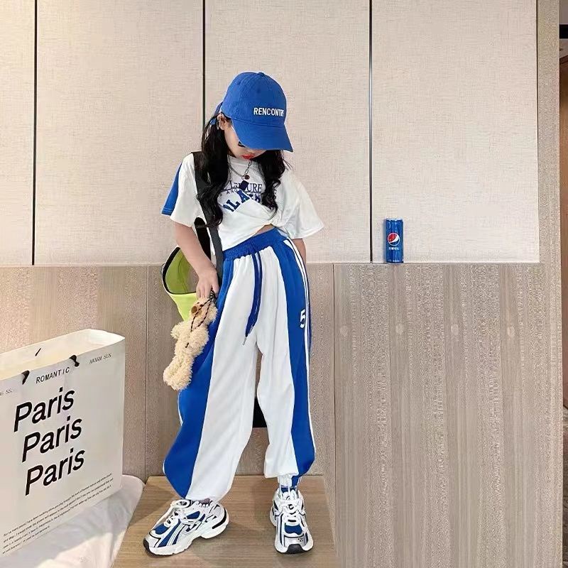 Set Áo Thun Tay Ngắn Và Quần Legging Phong Cách Hàn Quốc Thời Trang Mùa Hè Mới 2022 Dành Cho Bé Gái