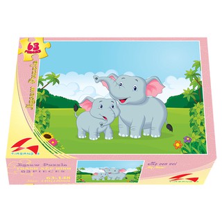 Tranh xếp hình 63 mảnh - Mẹ con voi