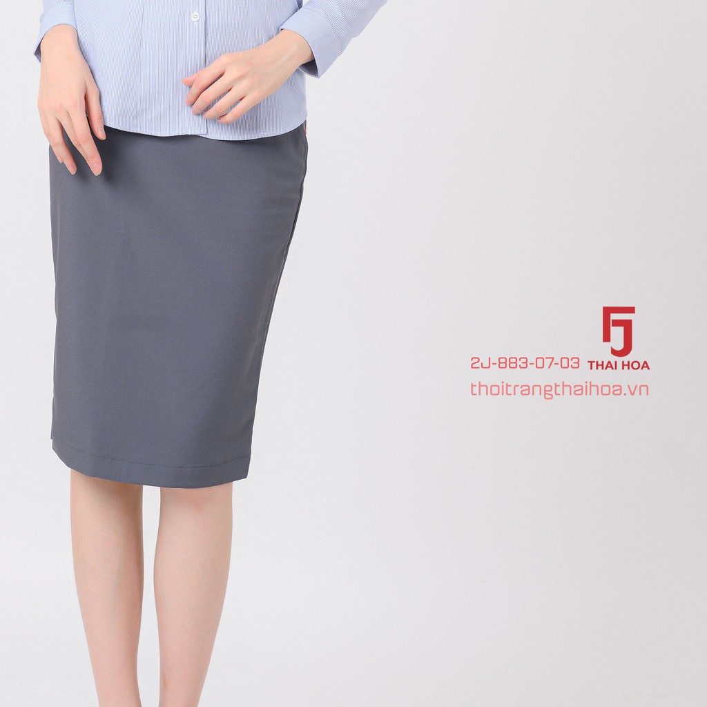 Chân váy dài Thái Hòa 2J-883-07-03 🌹 Chân váy công sở dài, màu xám, dáng ôm,Chất liệu vải nhẹ,độ bền màu cao | BigBuy360 - bigbuy360.vn