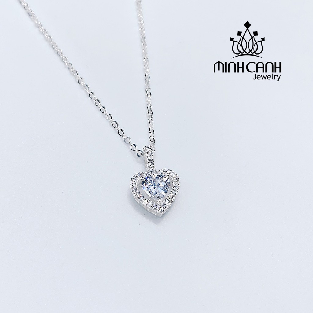 Vòng Cổ Bạc Nữ Trái Tim Đính Đá Lấp Lánh - Minh Canh Jewelry