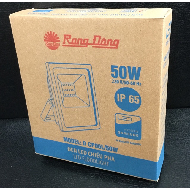 Đèn LED chiếu pha 50W Rạng Đông kiệm điện năng chống nước IP65 tuổi thọ 20000 giờ