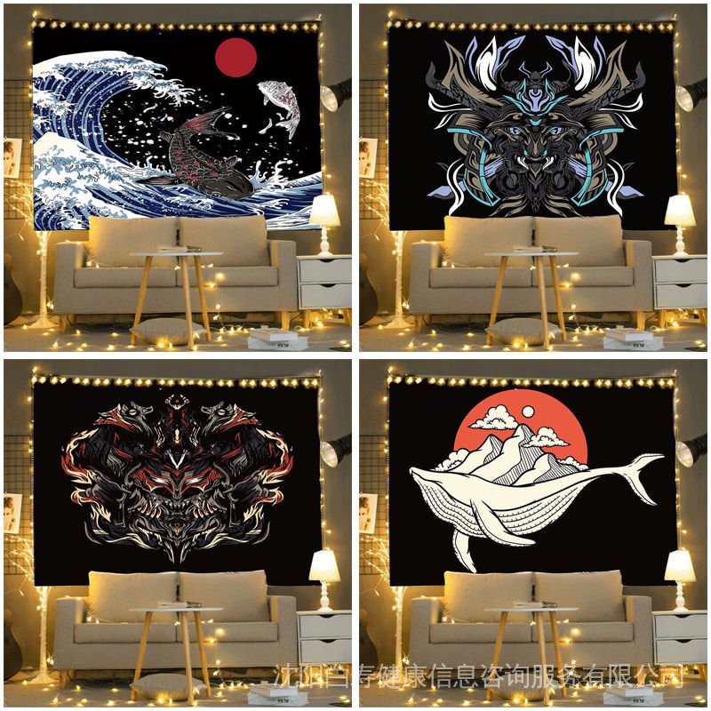 Thảm Treo Tường Trang Trí Phong Cách Samurai Nhật Bản