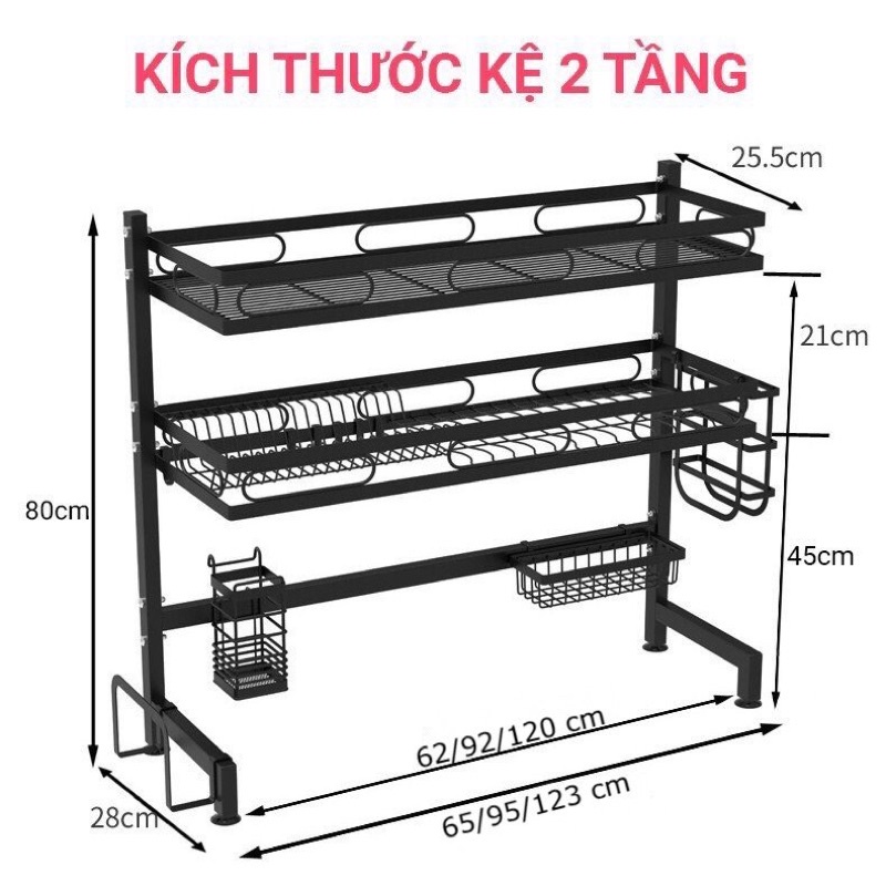 [Mã LIFEMALL2505 giảm 10% đơn 250K] Kệ Chén Bát Nhà Bếp Đa Năng 1 Tầng SENNAI Sơn Tĩnh Điện 5 Lớp Cao Cấp