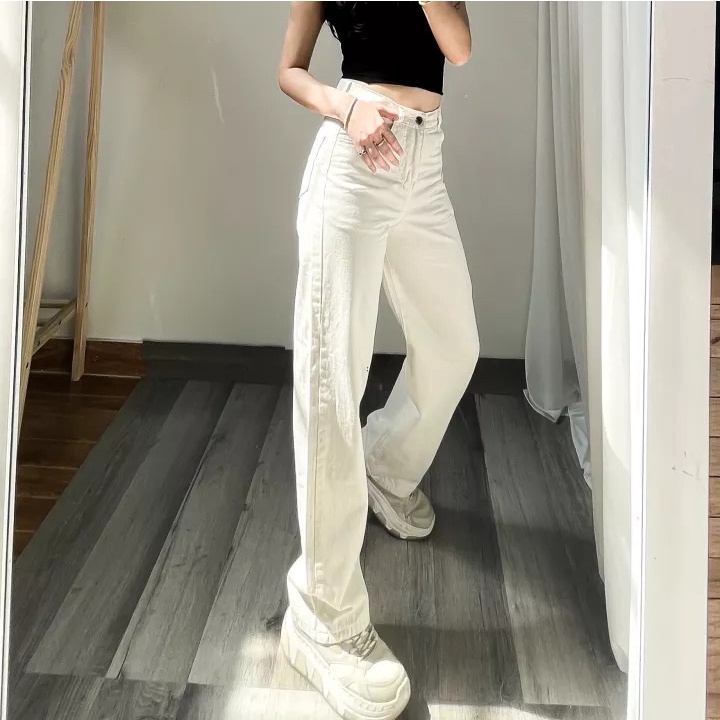 Quần Jeans, baggy jean nữ cao cấp ống suông, rộng hàng hottrend 2022 | BigBuy360 - bigbuy360.vn