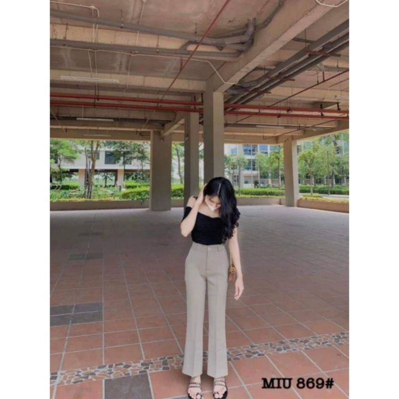 Quần vải ống loe trơn hàng QCL1