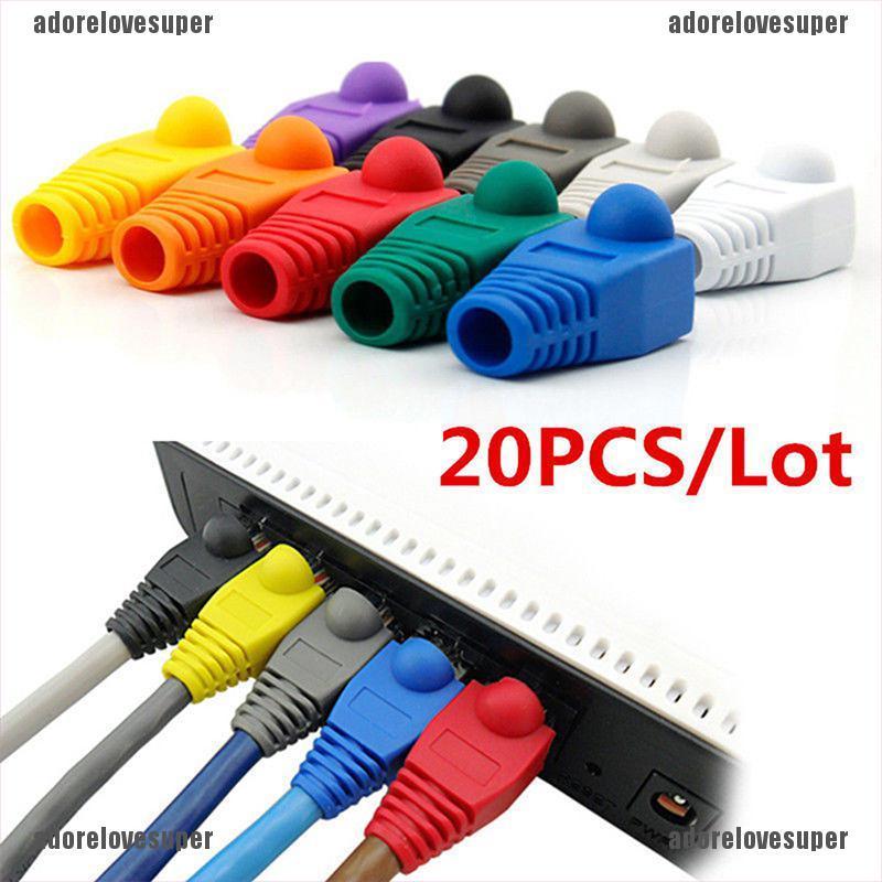 Set 20 Đầu Nối Dây Cáp Mạng Rj45 8p8c Cho Cat 5 / 5e / 6