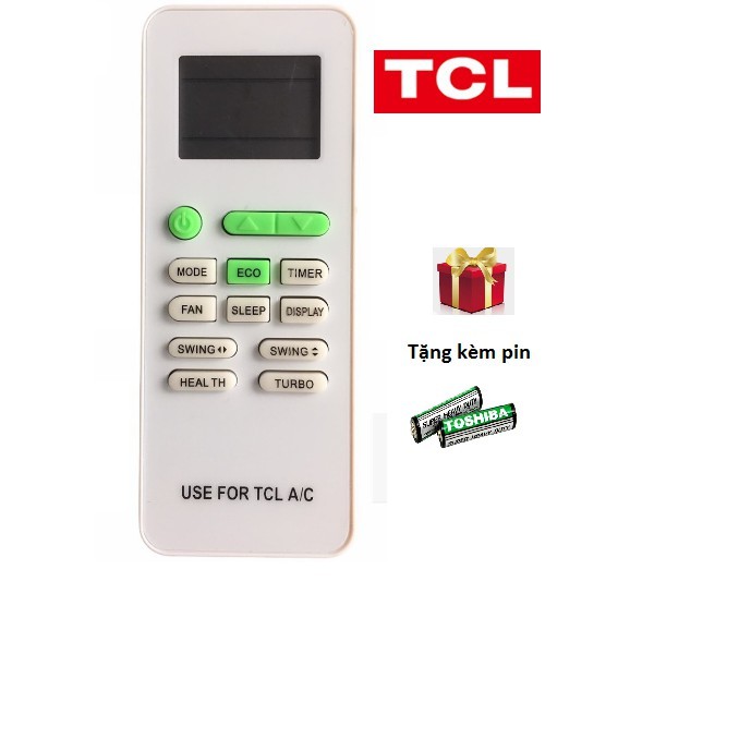 Điều khiển điều hòa TCL 4 nút xanh