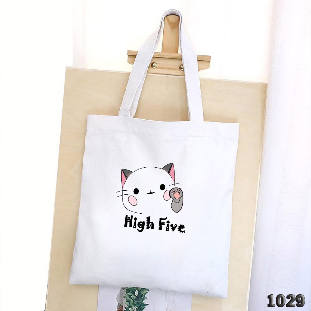 Túi Đeo Vai Vải Canvas Giá Rẻ Có Khóa Miệng 508 1029 High Five Dễ Thương Hàng May Công Ty Chuẩn Đẹp