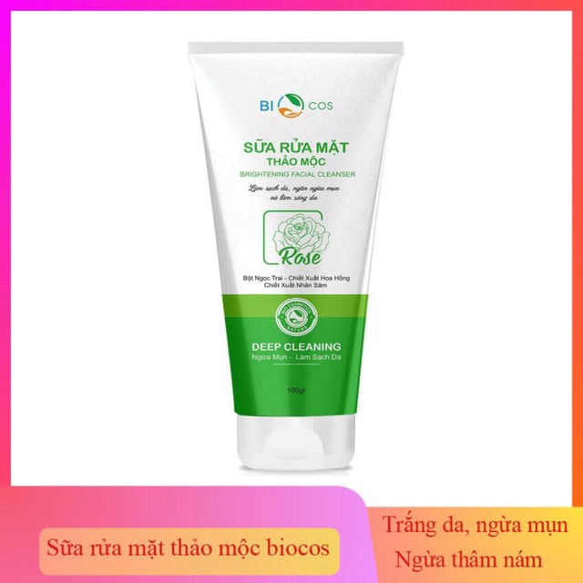 [SALE 50%] Sữa rửa mặt thảo mộc biocos trắng da 100ml