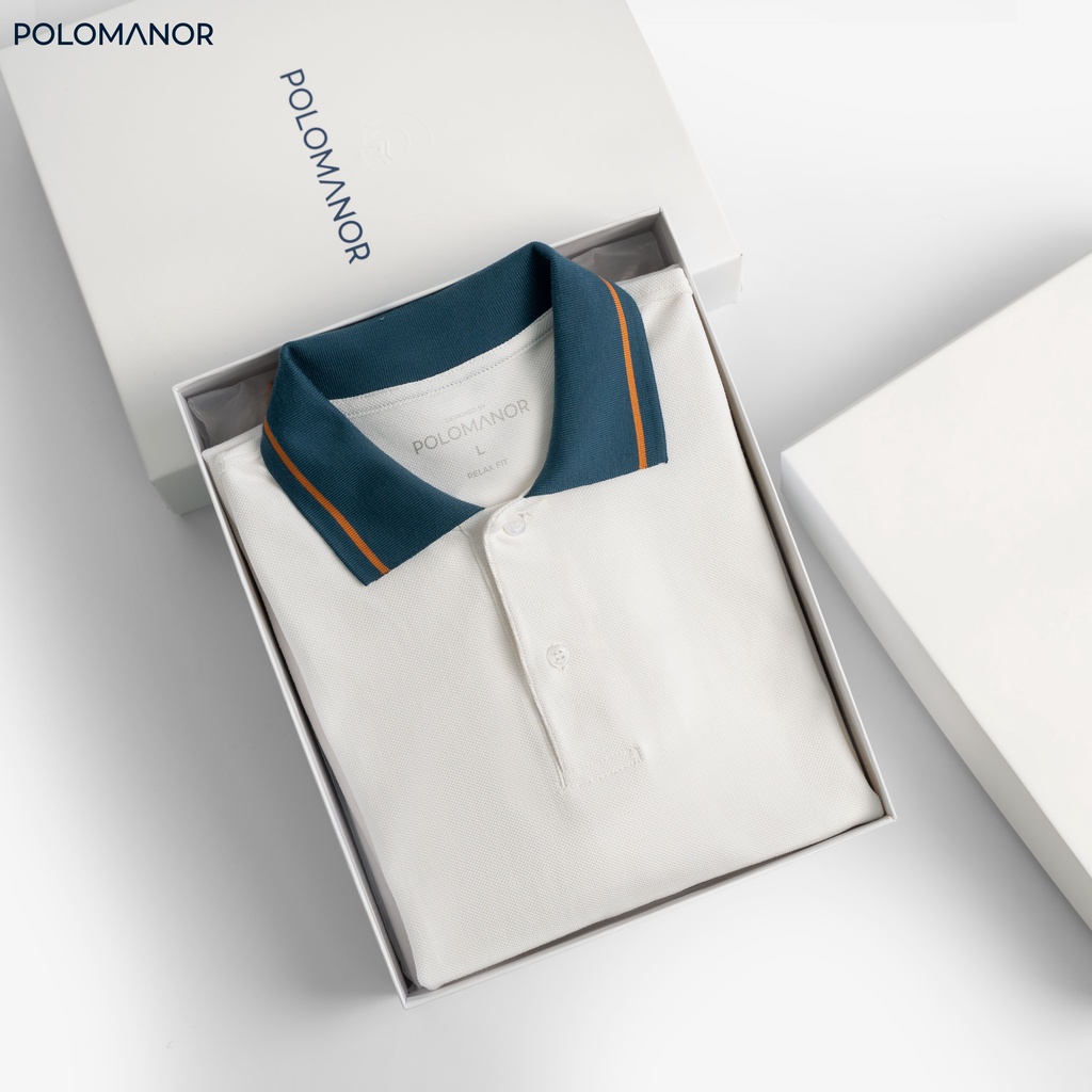Áo Polo nam form rộng UGO-WHITE vải cá sấu cotton UNI, nam tính, thanh lịch, sang trọng - POLOMANOR