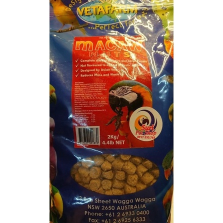 Hạt viên MACAW NUT dành cho vẹt size to gói nguyên seal 2kg