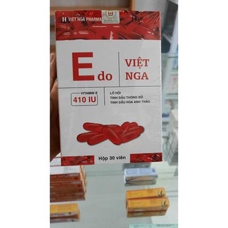 [Chính Hãng] EDO Việt Nga (vitamin E đỏ+tinh dầu hoa anh thảo+tinh dầu Thông đỏ). Hộp 30 viên