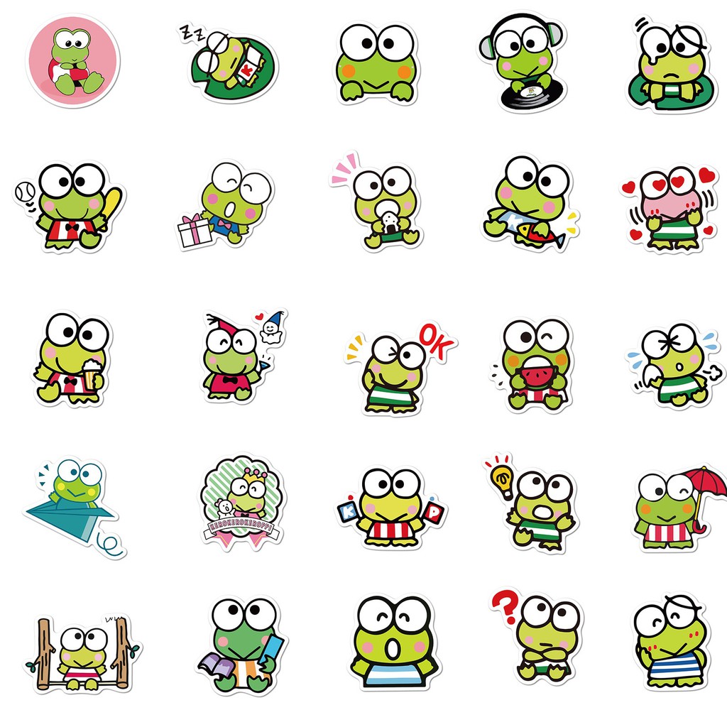 H109- Sticker Ếch xanh - PVC/ Hình dán Chống nước Mũ bảo hiểm Vali Laptop Điện thoại