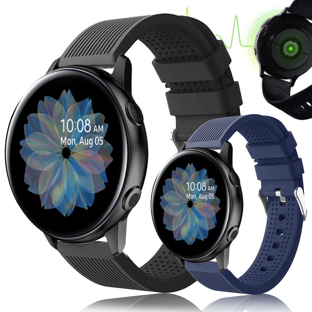 Dây Đeo Silicon 20mm Cho Đồng Hồ Thông Minh Samsung Galaxy Watch Active 2 40mm 44mm 42mm