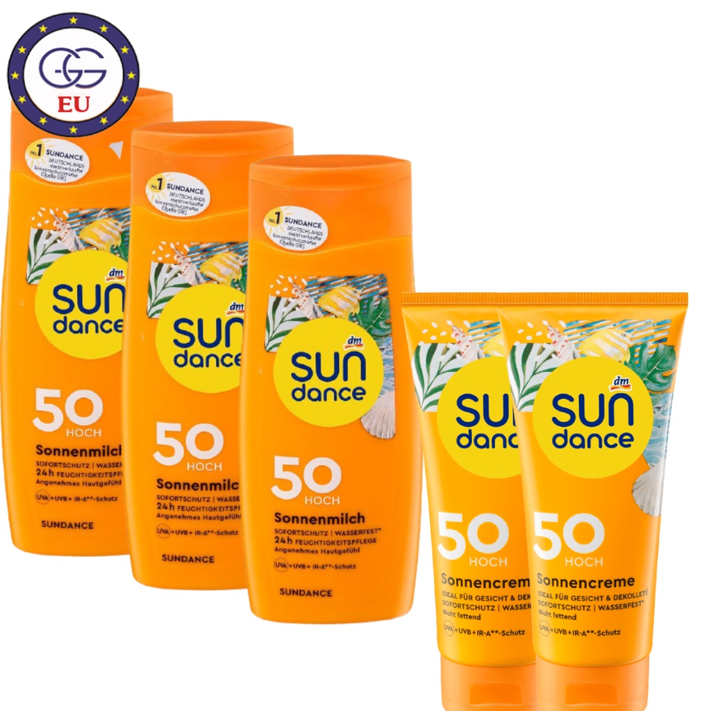 Kem chống nắng Sun dance SPF 50+ dưỡng ẩm chống nắng cho cả mặt, body hàng nội địa châu âu, GGEU