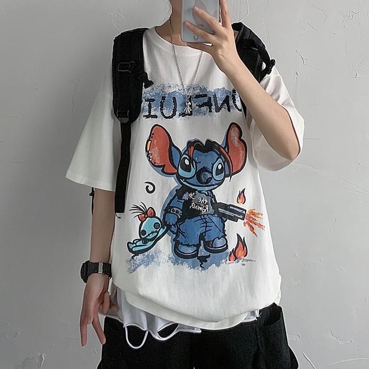 Áo thun nam nữ Unisex form rộng tay lỡ, hình in chuột xấu xí RÔ STORE AT22