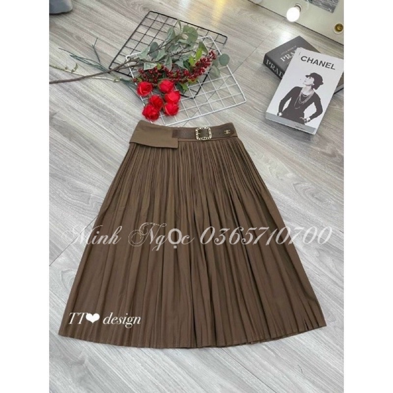CHÂN VÁY CÔNG SỞ DẬP LY NHỎ ĐAI LIỀN-HÀNG CHUẨN LOẠI 1