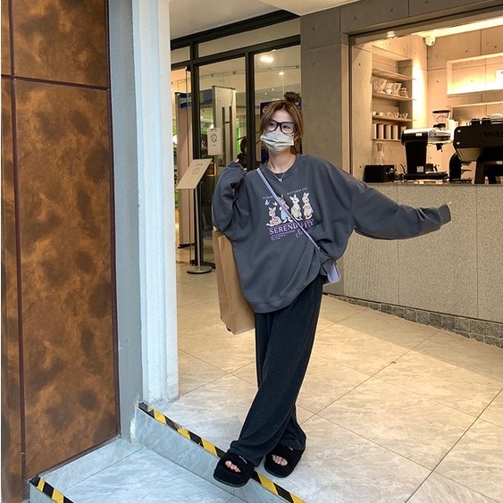 Áo BH tay dài cổ tròn plus size phong cách retro cho phái nữ