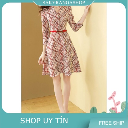 HÀNG NHẬP - ĐẦM XOÈ XÔ THÊU CHỈ NỔI KÈM NỊT