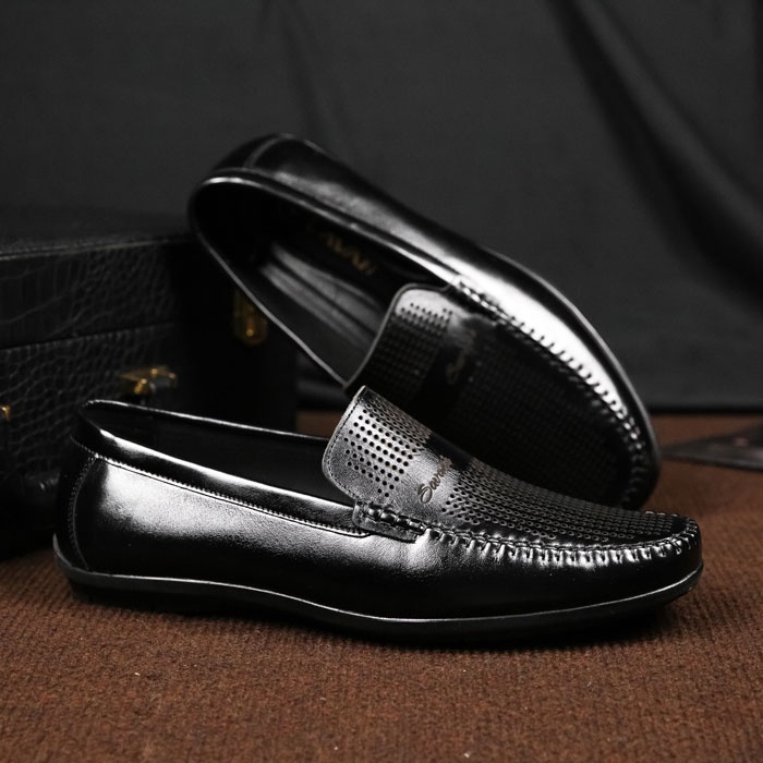 Giày lười nam đẹp chính hãng Cavan đục lỗ Lazer thoáng mát cho mùa hè C11169
