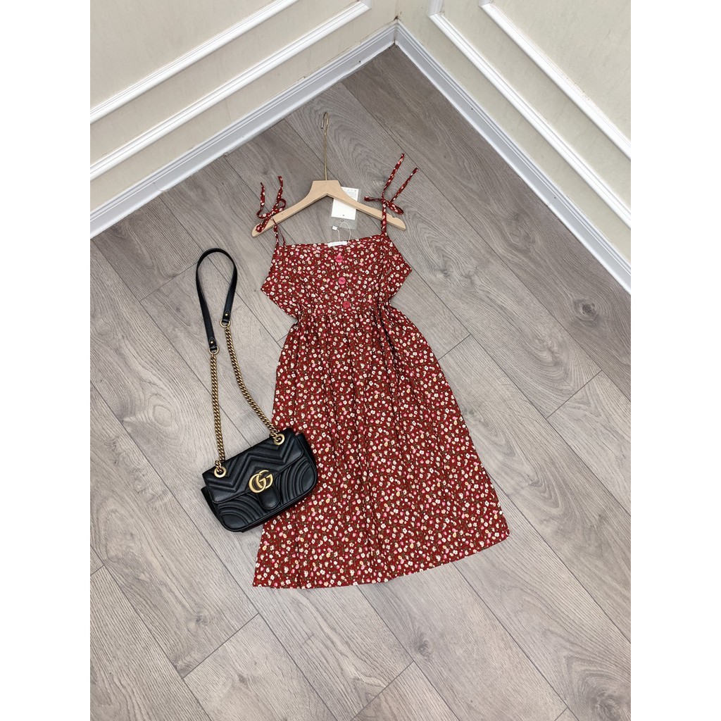 Váy hai dây hoá nhí nữ vintage - váy đầm nữ hai dây dáng suông freesize chất thô mát vintage giá siêu rẻ | BigBuy360 - bigbuy360.vn