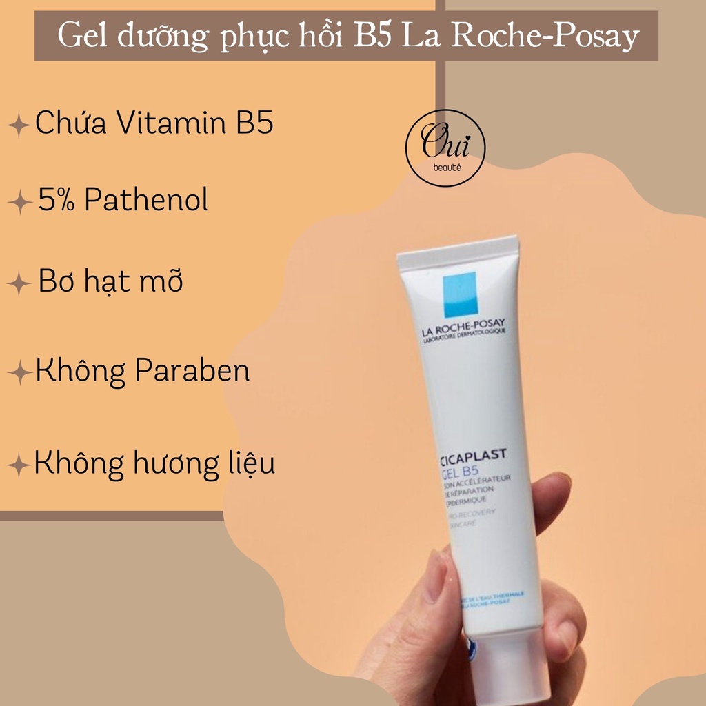 Gel dưỡng B5 La Roche-Posay, Kem dưỡng dạng gel làm dịu và phục hồi da 40ml Ouibeaute