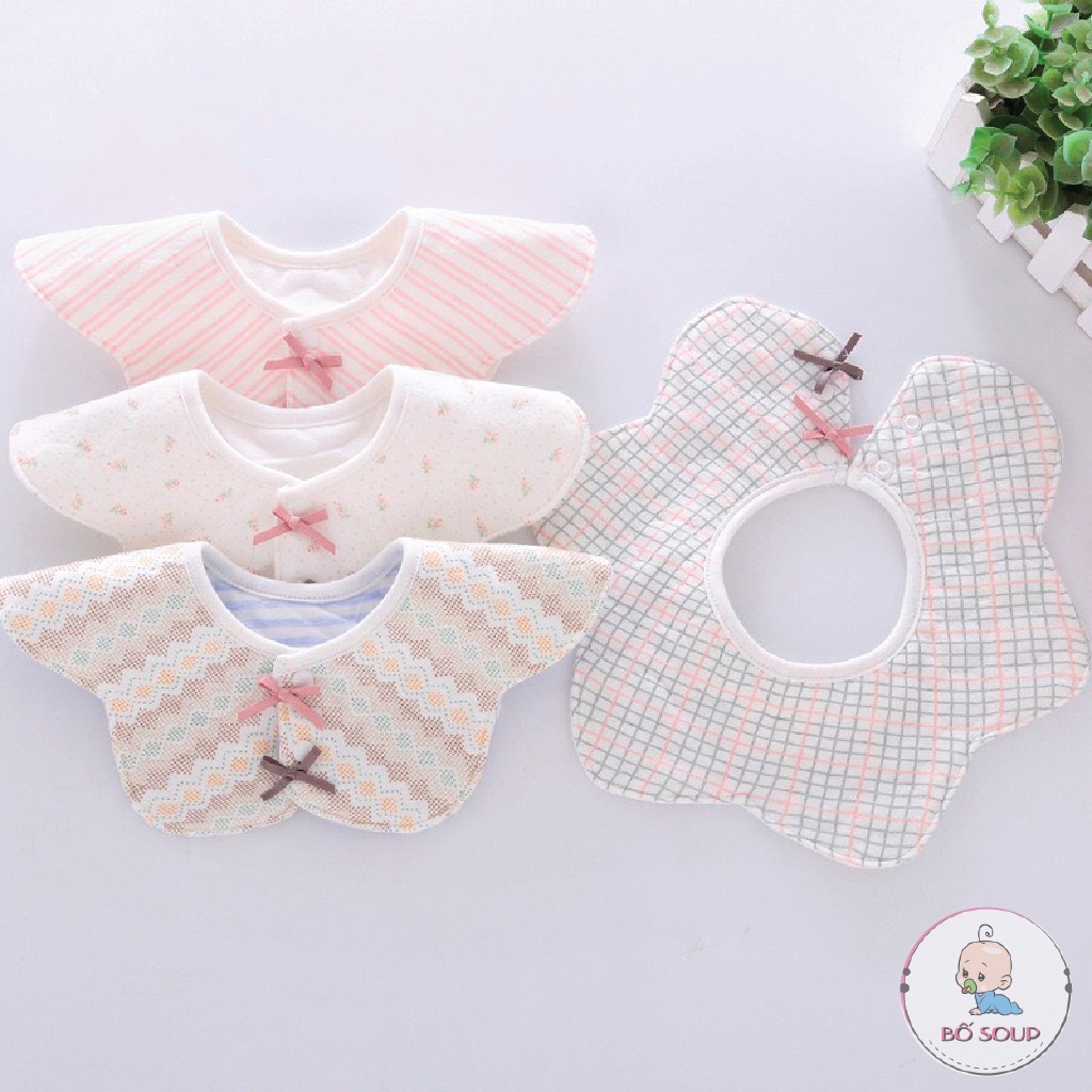 Yếm tròn xoay 360, Yếm Cotton siêu mềm mịn thấm hút tốt nhiều màu sắc cho bé Shop Bố Soup