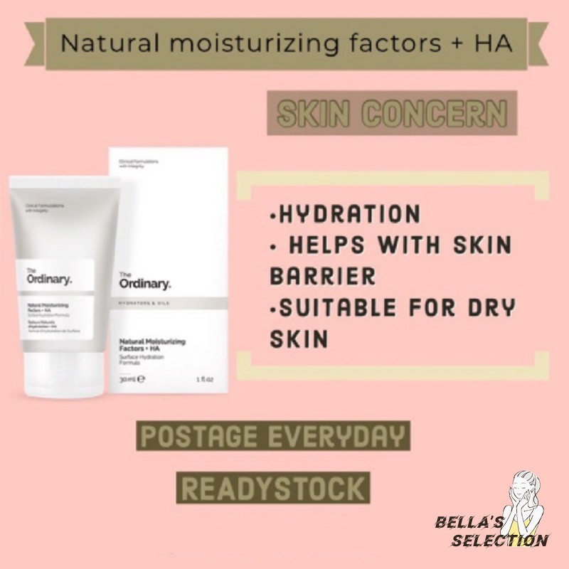 Kem dưỡng ẩm The Ordinary Natural Moisturizing Factors + HA cấp nước cho da