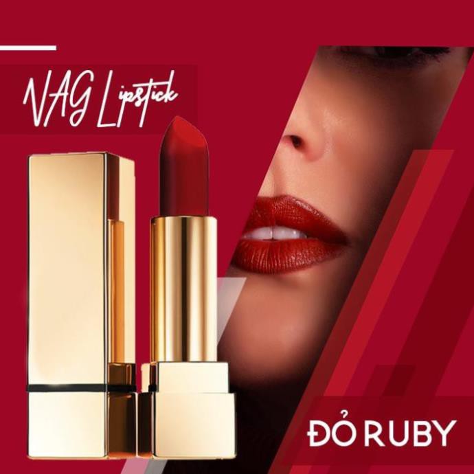 Son lì N.A.G Lipstick đỏ cam Ruby dưỡng môi mềm quyến rũ - NAG Beauty