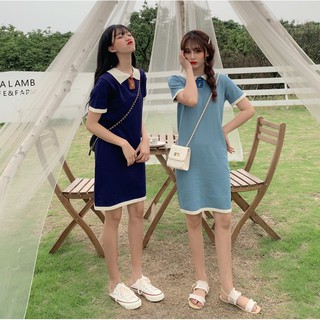 Đầm Len Dệt Kim Cổ Polo