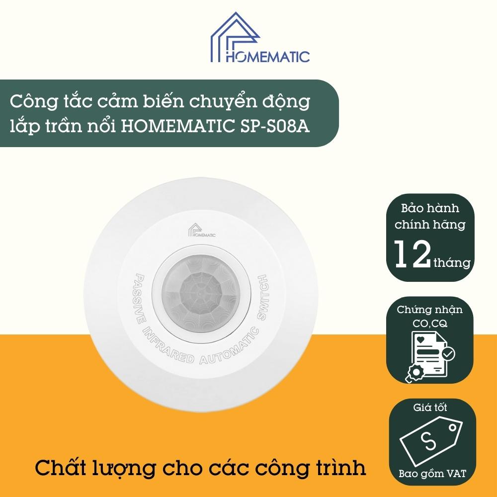Công Tắc Cảm Biến Chuyển Động Lắp Trần Nổi Siêu Mỏng Thẩm Mỹ SP-S08A