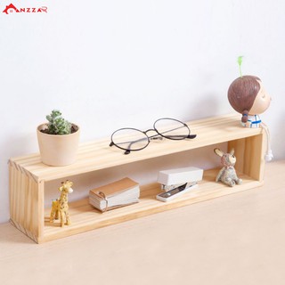 Kệ gỗ Anzzar hình khối chữ nhật để bàn, treo tường làm giá sách, để đồ trang trí nhà cửa KCN-01