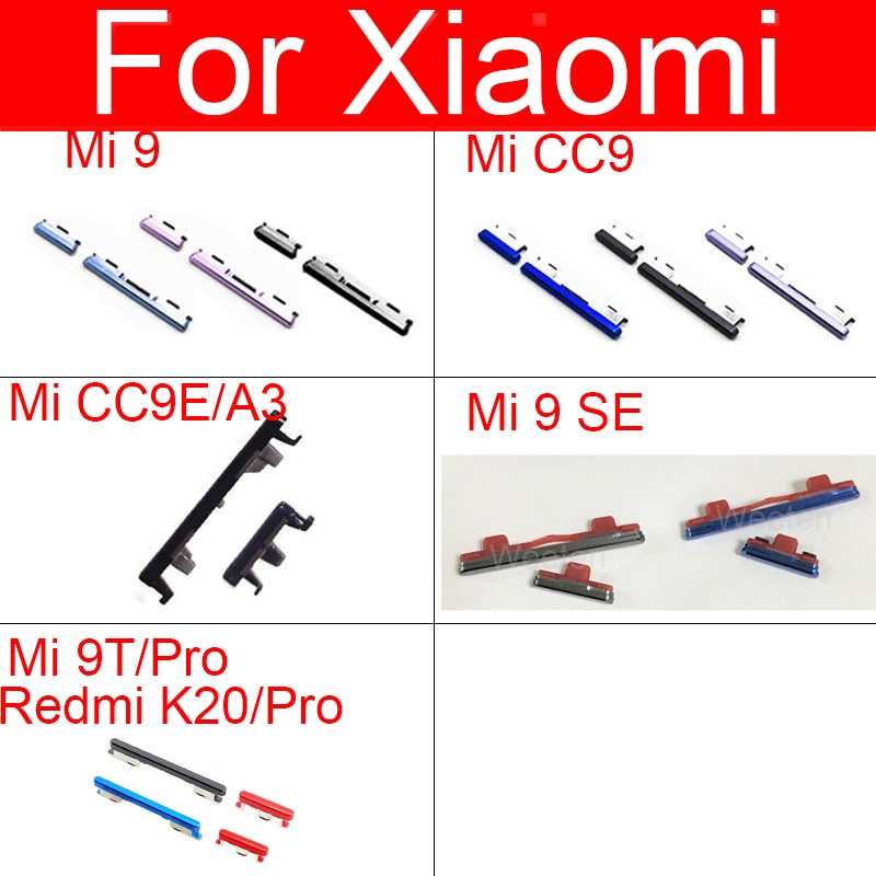 Sức mạnh & Nút Bên Âm Lượng Cho Xiaomi Mi 9 9 SE Cc9 Cc9e 9T Pro A3 Điều Khiển Âm Lượng & Phím bên c