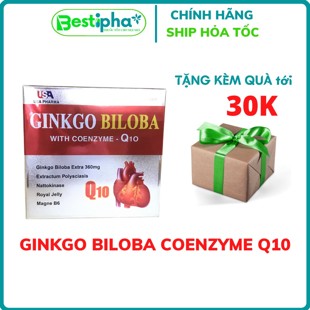 [DATE XA] Ginkgo Biloba Coenzyme Q10 viên uống hoạt huyết dưỡng não 100 viên