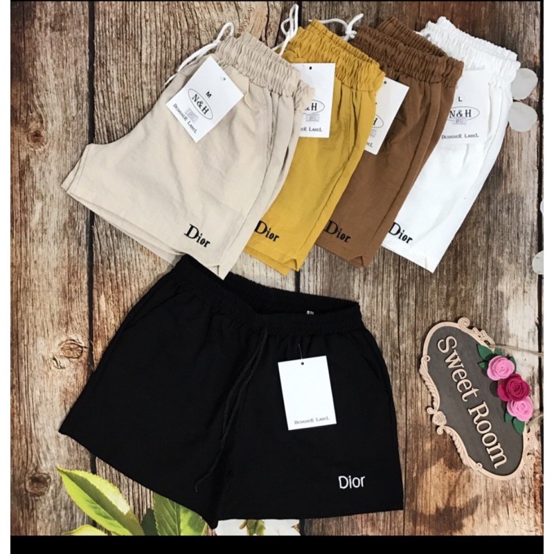 (HOT) Quần short đũi_quần sooc đùi đũi thêu hoa cạp chun siêu hot | BigBuy360 - bigbuy360.vn