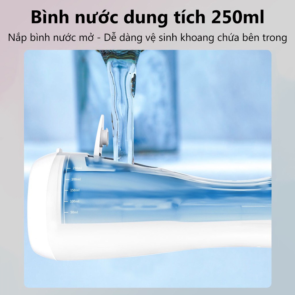 Máy Tăm Nước Xiaomi Enpuly ML8 pin 30 ngày, chống nước IPX7, bình chứa nước lớn 250ML, áp suất nước 140PSI, 2 vòi HB88