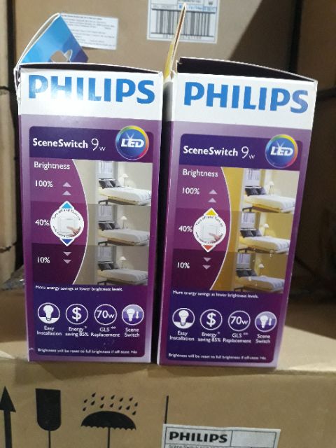 Bóng đèn led phillips scene switch 9W 3 cấp độ sáng