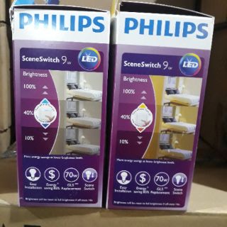 Bóng đèn led phillips scene switch 9W 3 cấp độ sáng